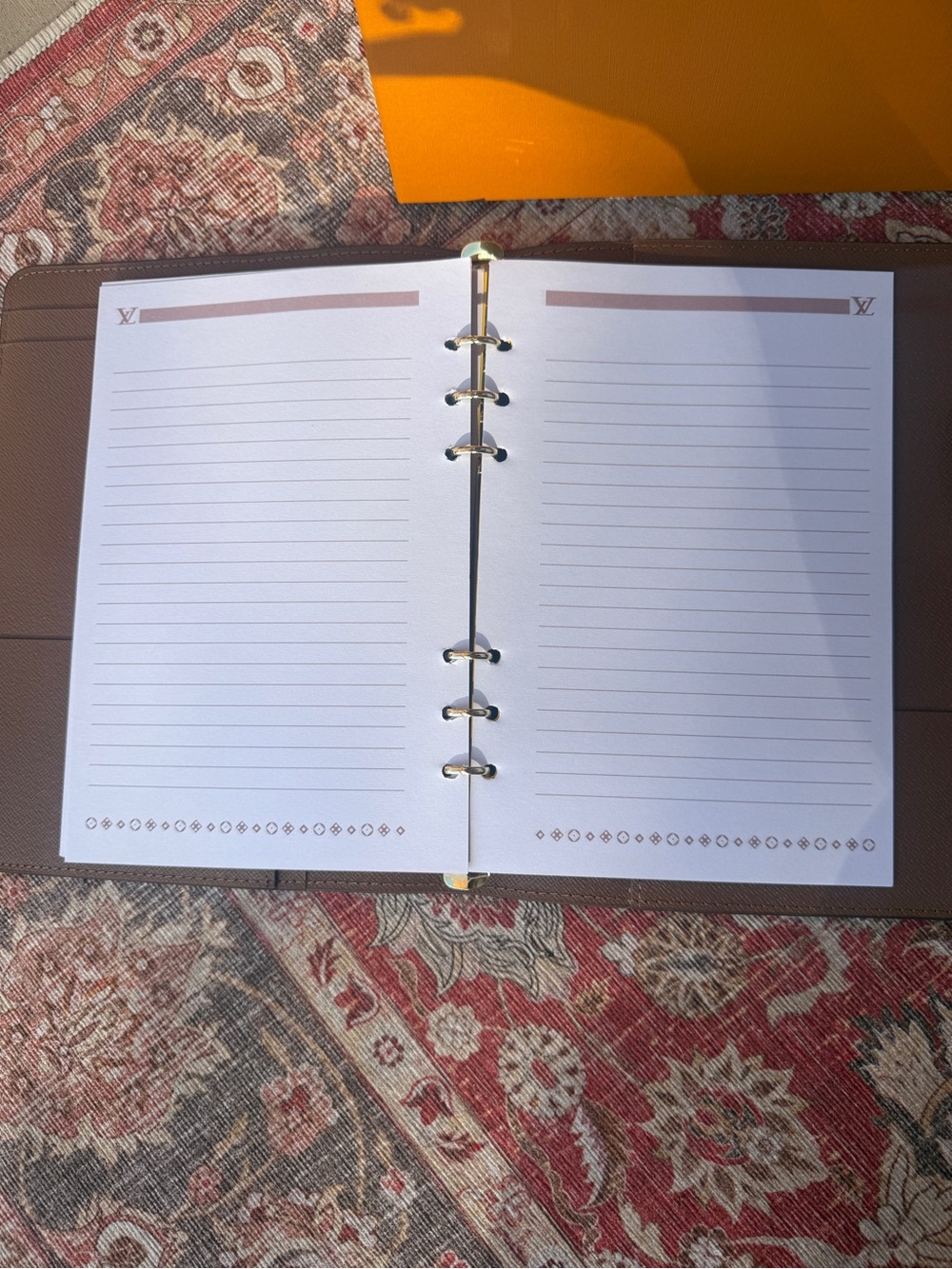 Monogram Canvas Agenda Cover in Brown with Gold Hardware and Box - Picture 5 of 8